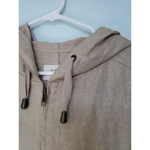 J. Jill Women's LP Jacket Gold Sparkly Linen Blend Zip Up Pockets Long Sleeve - Picture 6 of 8